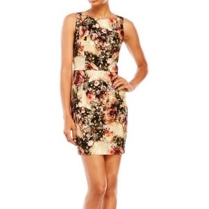 BLACK HALO SHANNA FLORAL SHEATH DRESS